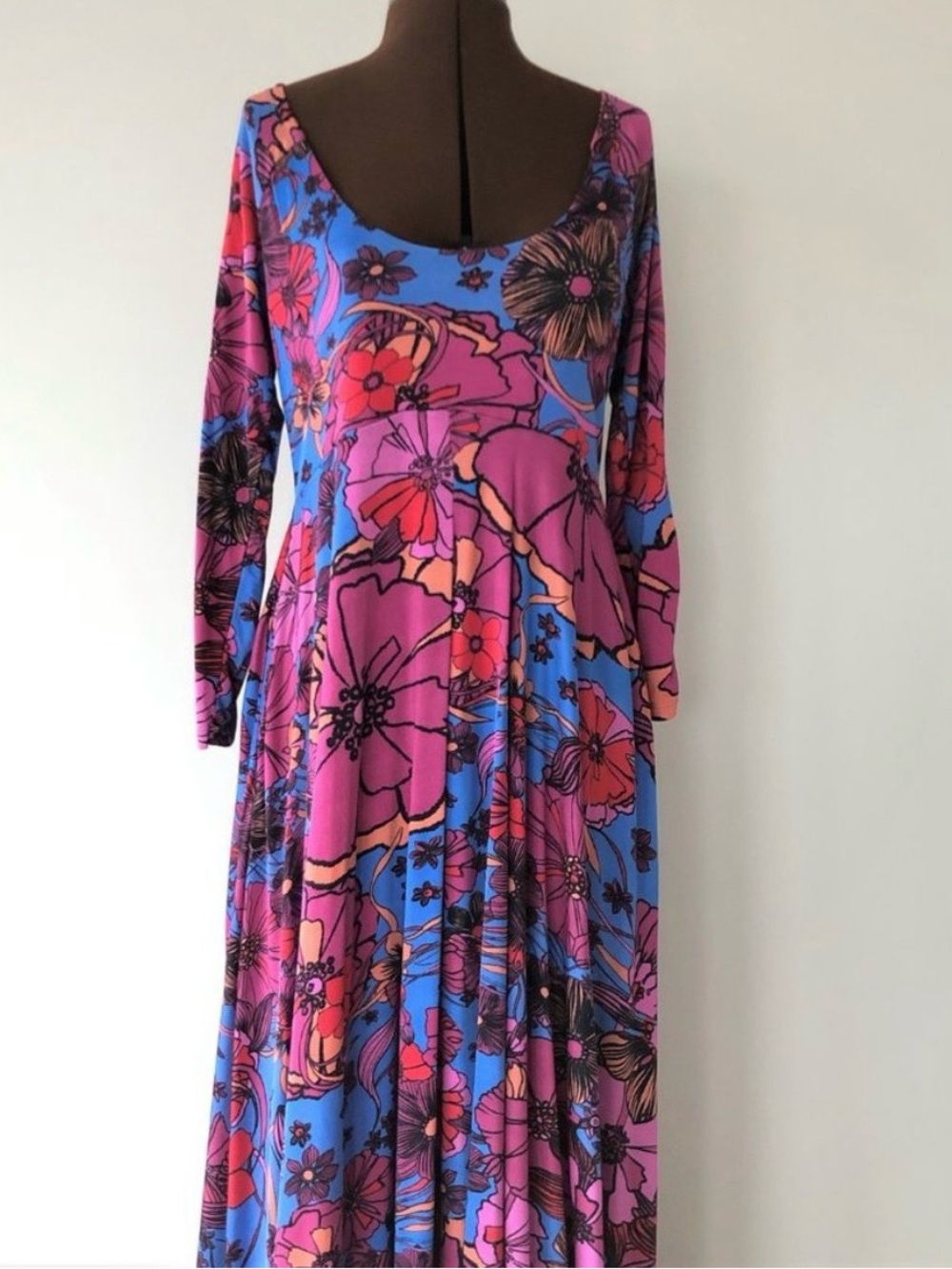 Floral Maxi Dress with Asymmetrical Hemline
